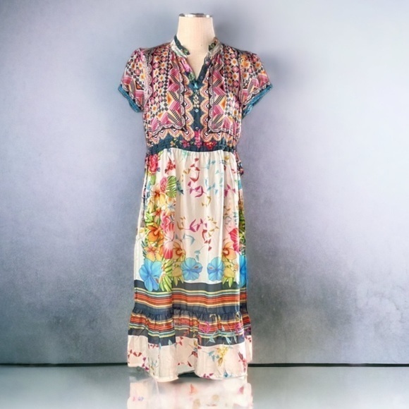 Johnny Was silk Genesis dress w slip NWT